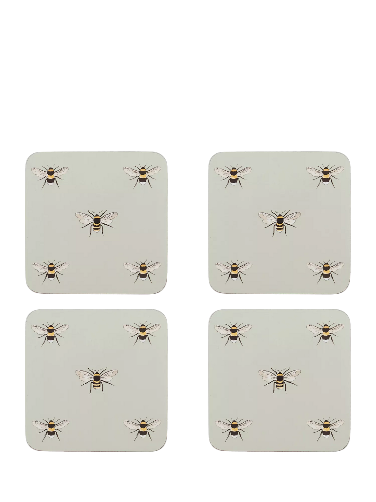 Sophie Allport bee coasters pale green, imported from the UK