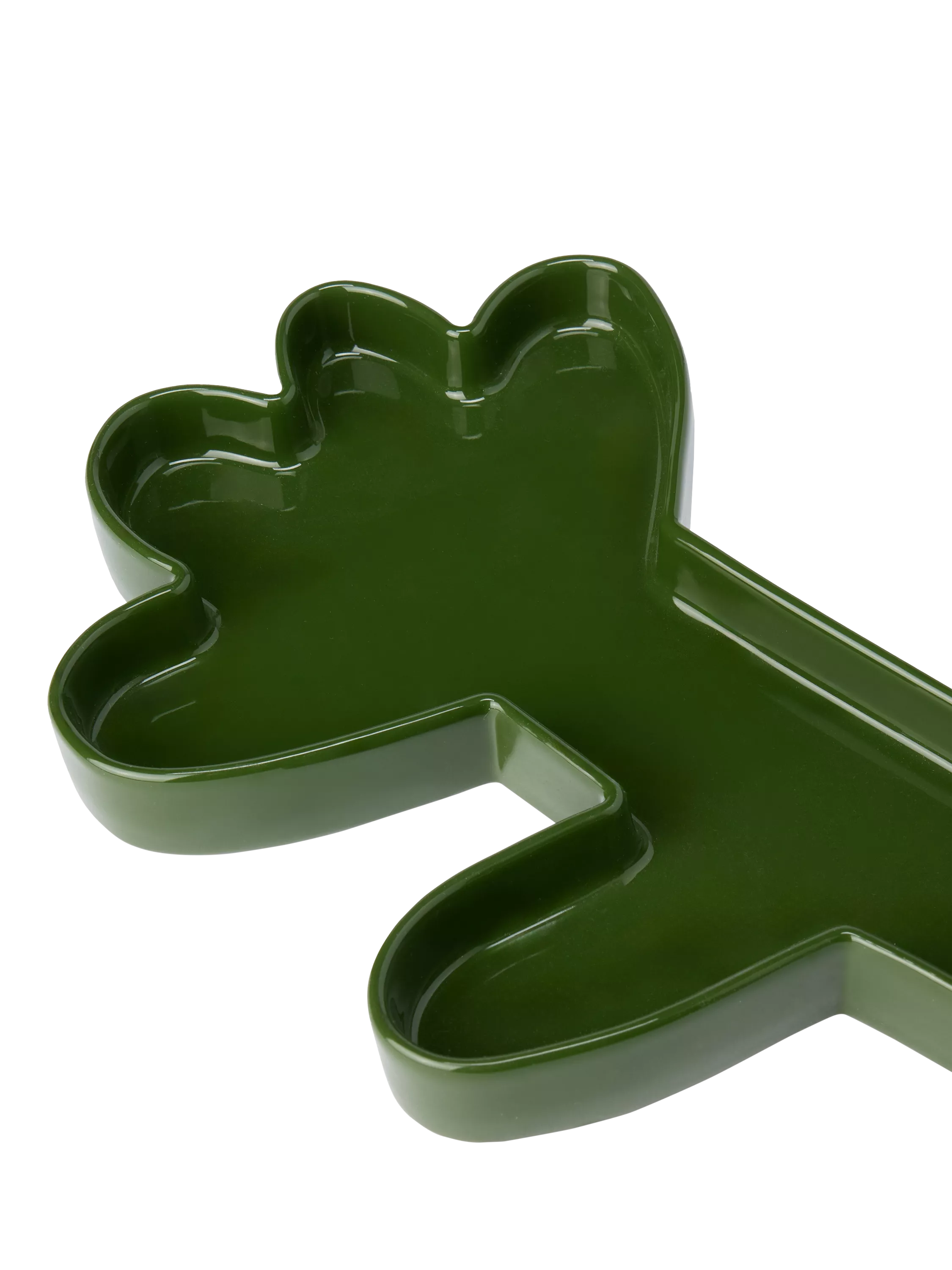 The Conran Shop glazed ceramic pen tray dark green - British product