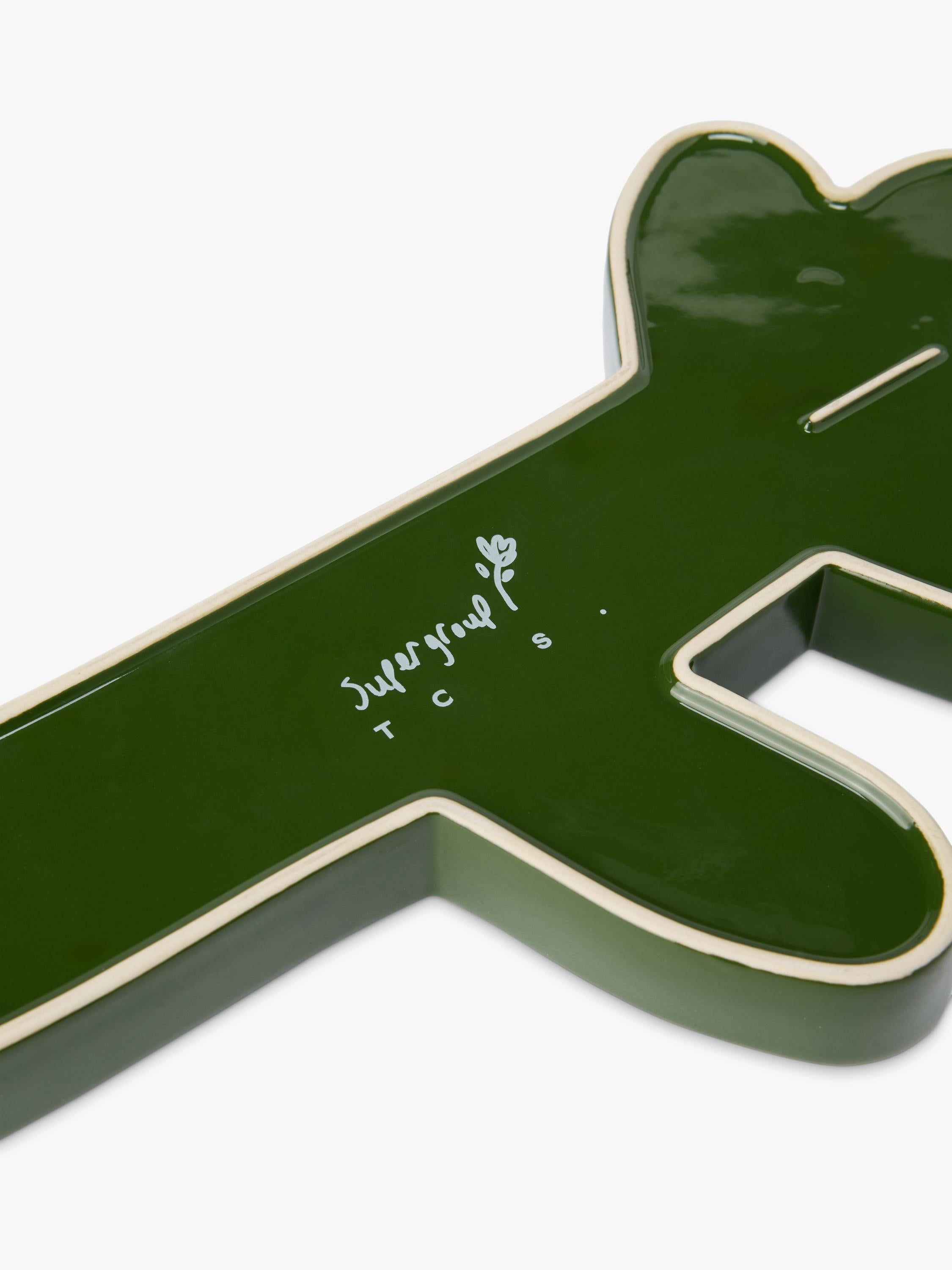 The Conran Shop glazed ceramic pen tray dark green - British product