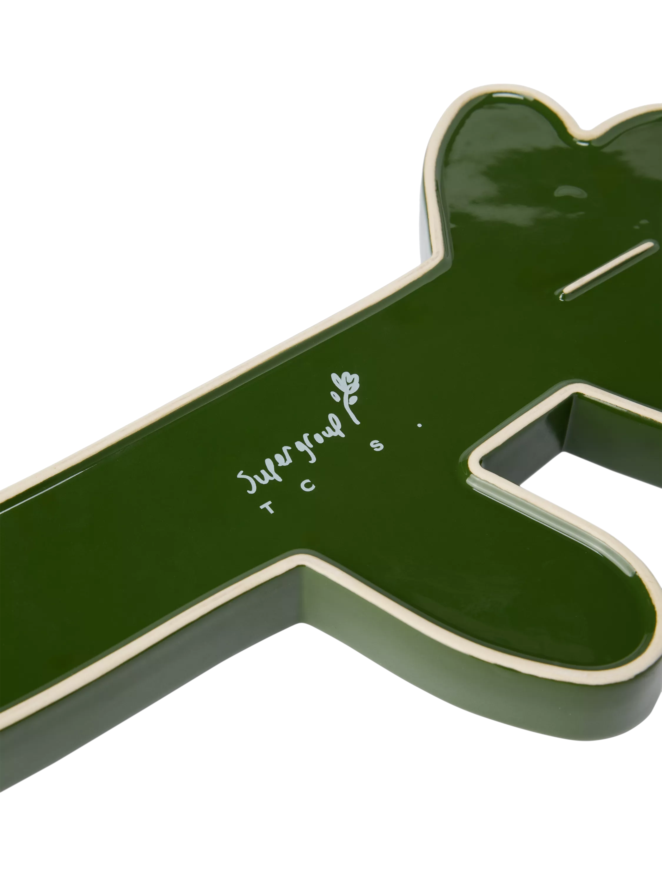 The Conran Shop glazed ceramic pen tray dark green - British product