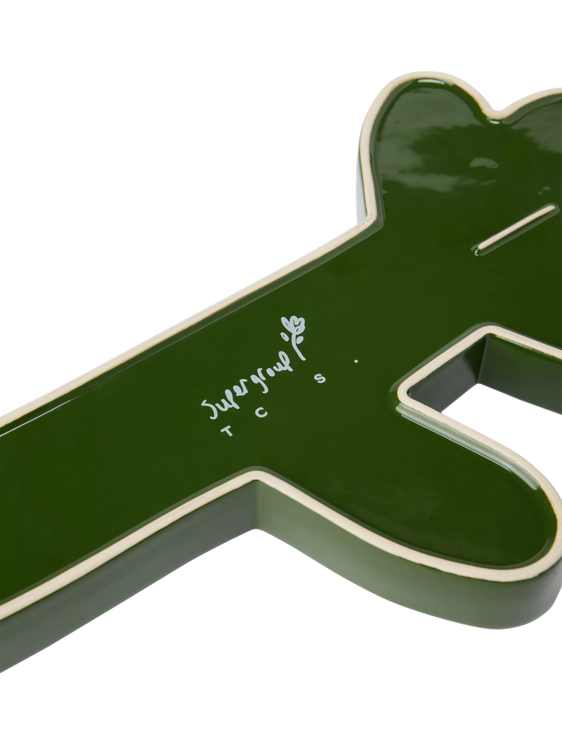 The Conran Shop glazed ceramic pen tray dark green - British product