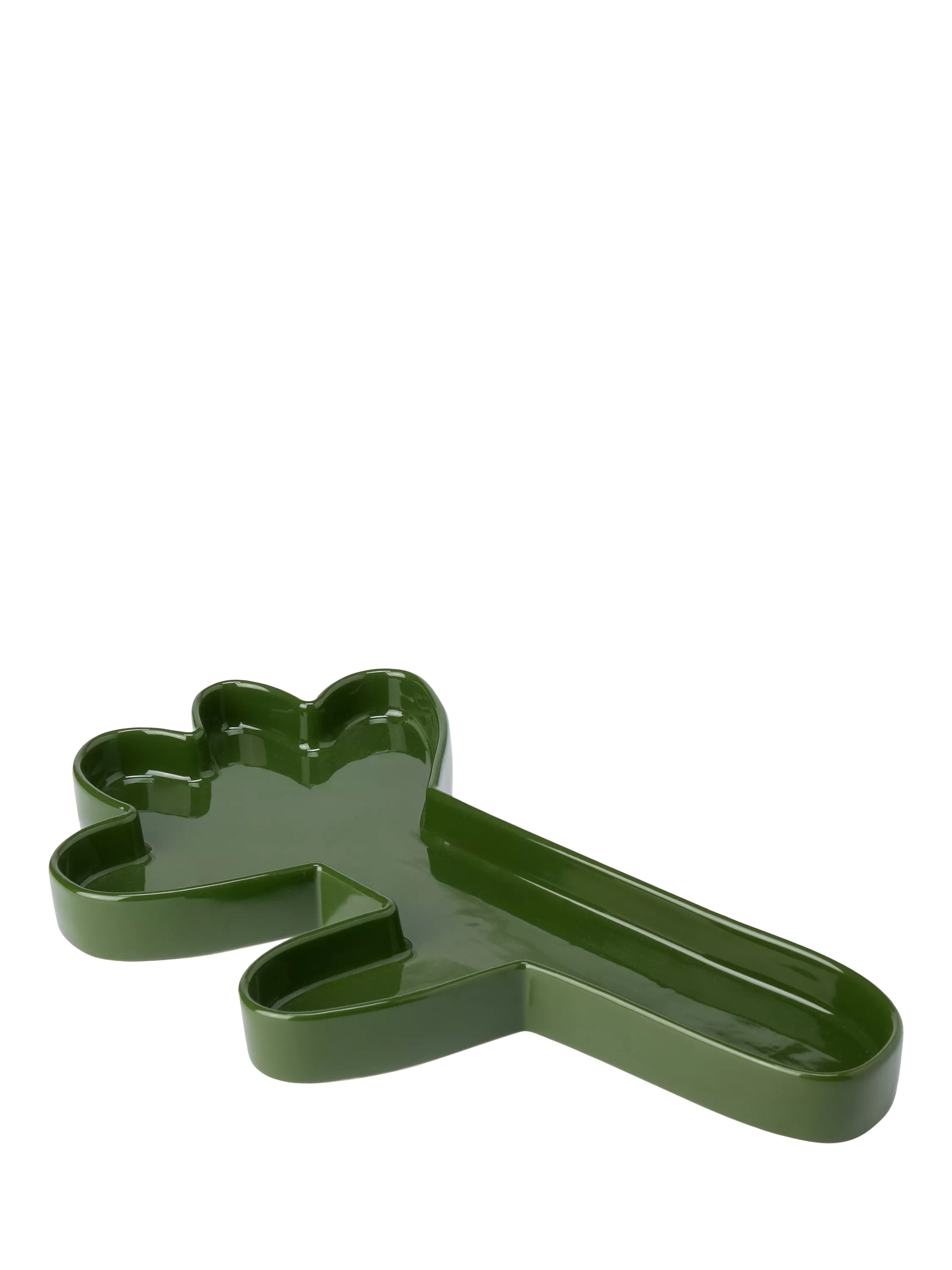 The Conran Shop glazed ceramic pen tray dark green - British product