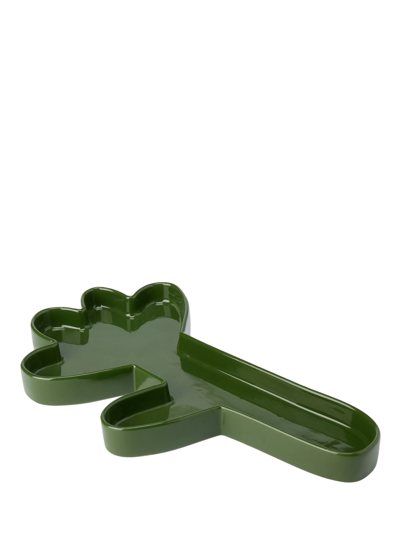 The Conran Shop glazed ceramic pen tray dark green - British product