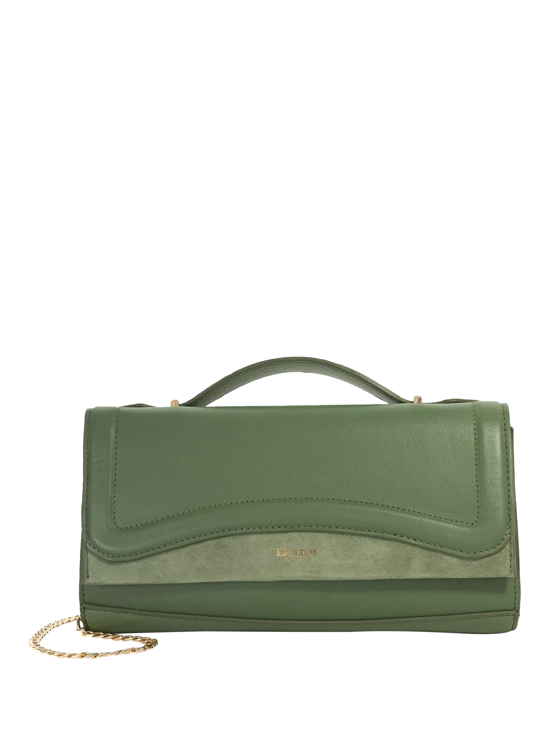 Dune London leather grab bag green - British product