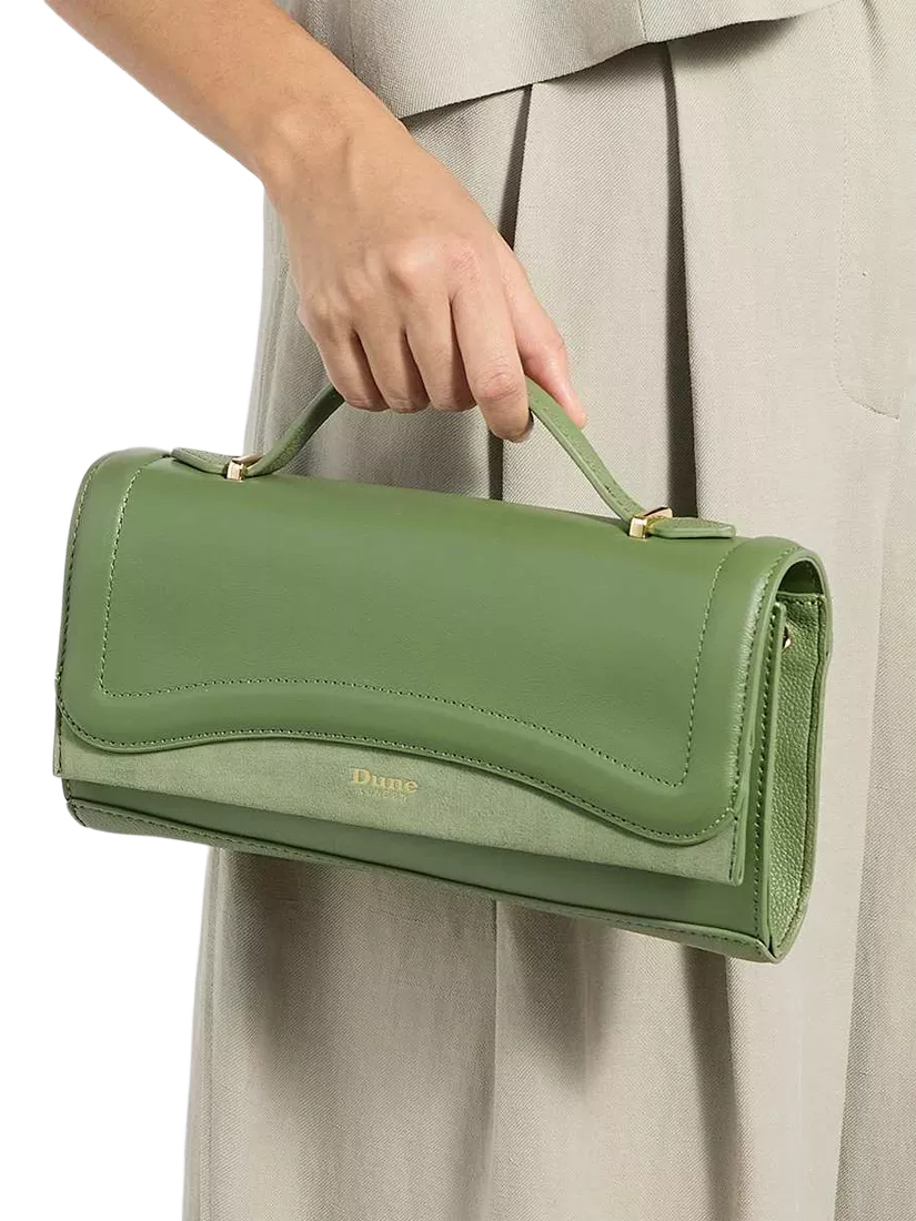 Dune London leather grab bag green - British product
