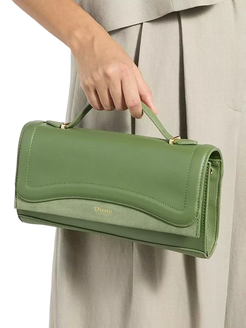 Dune London leather grab bag green - British product