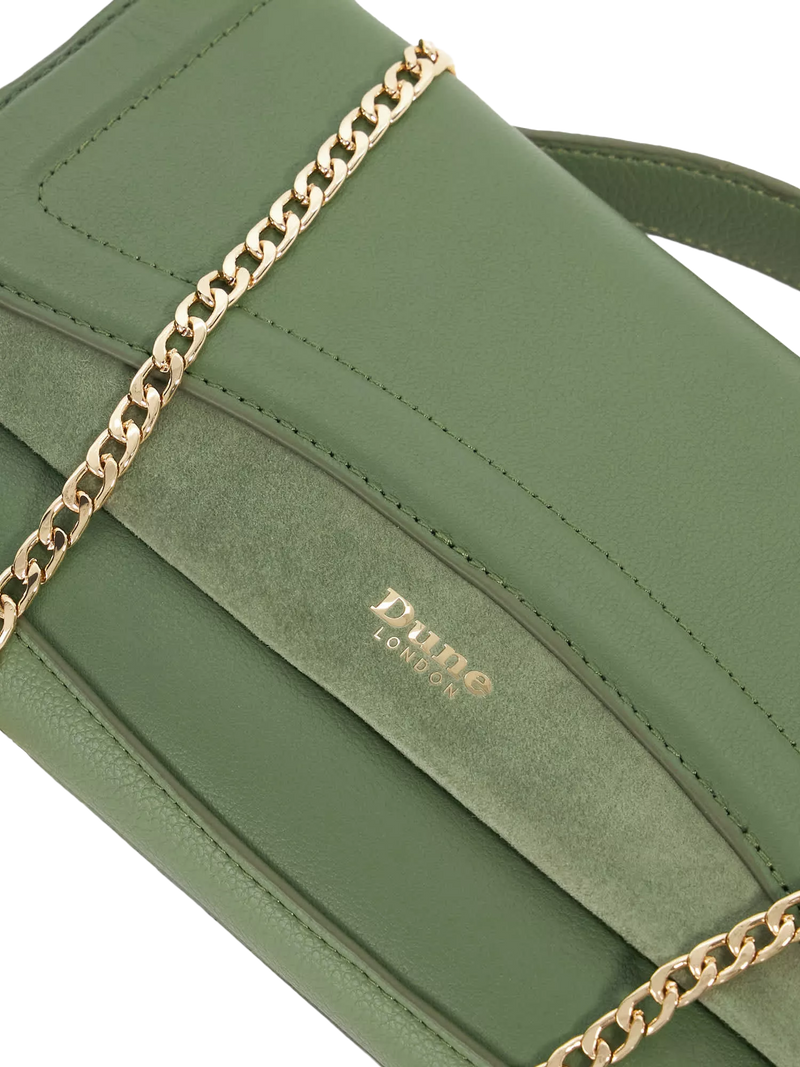 Dune London leather grab bag green - British product
