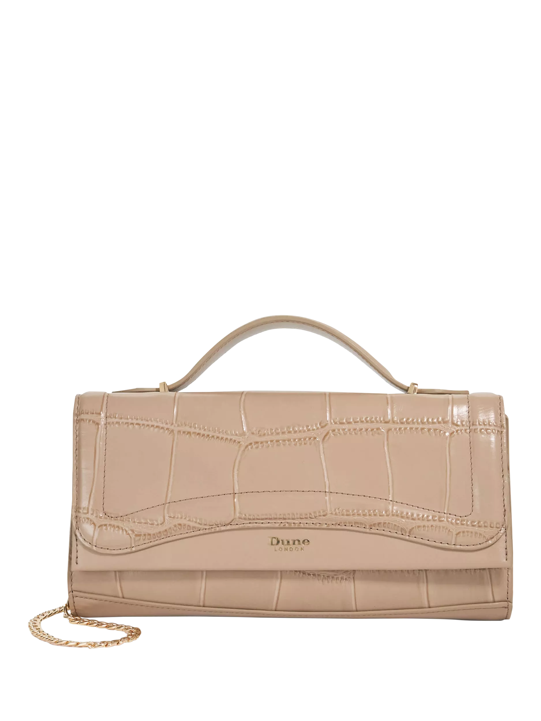 Dune London croc-effect grey grab bag (British brand)