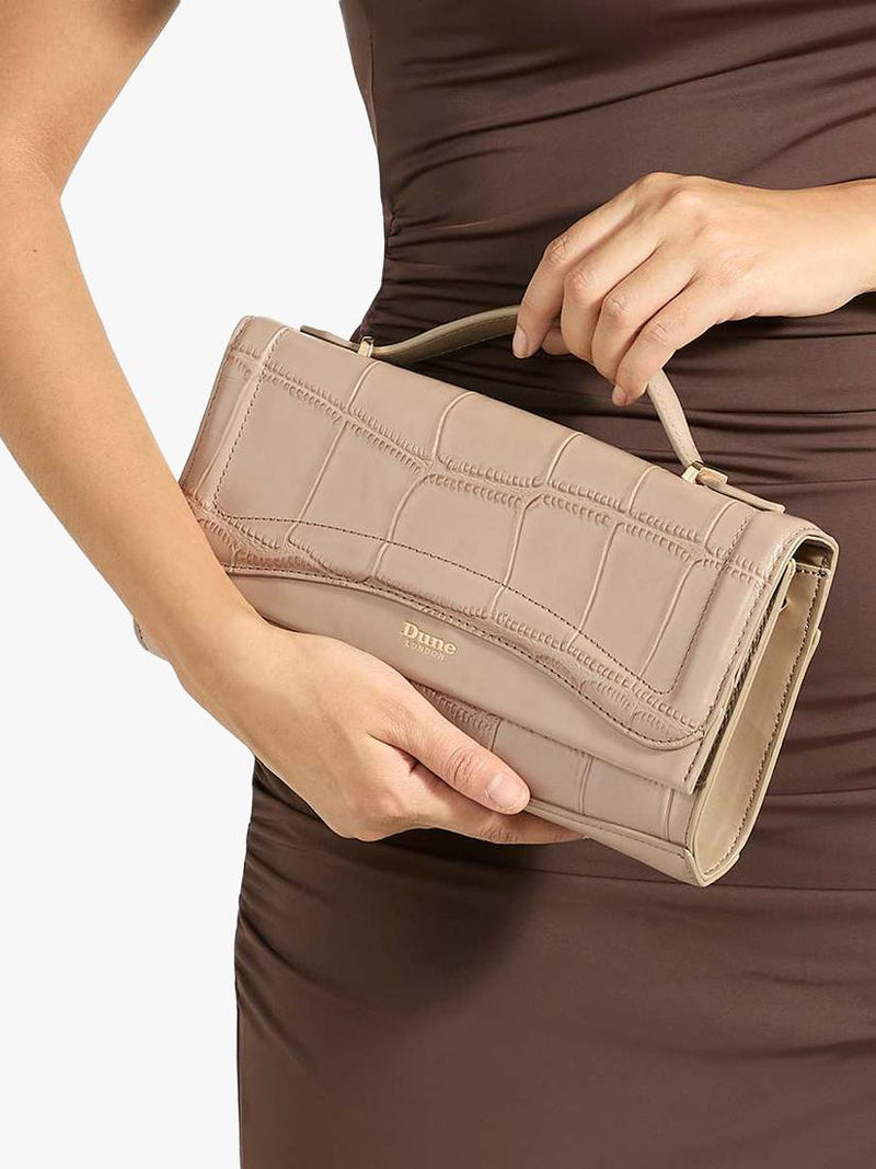 Dune London croc-effect grey grab bag (British brand)