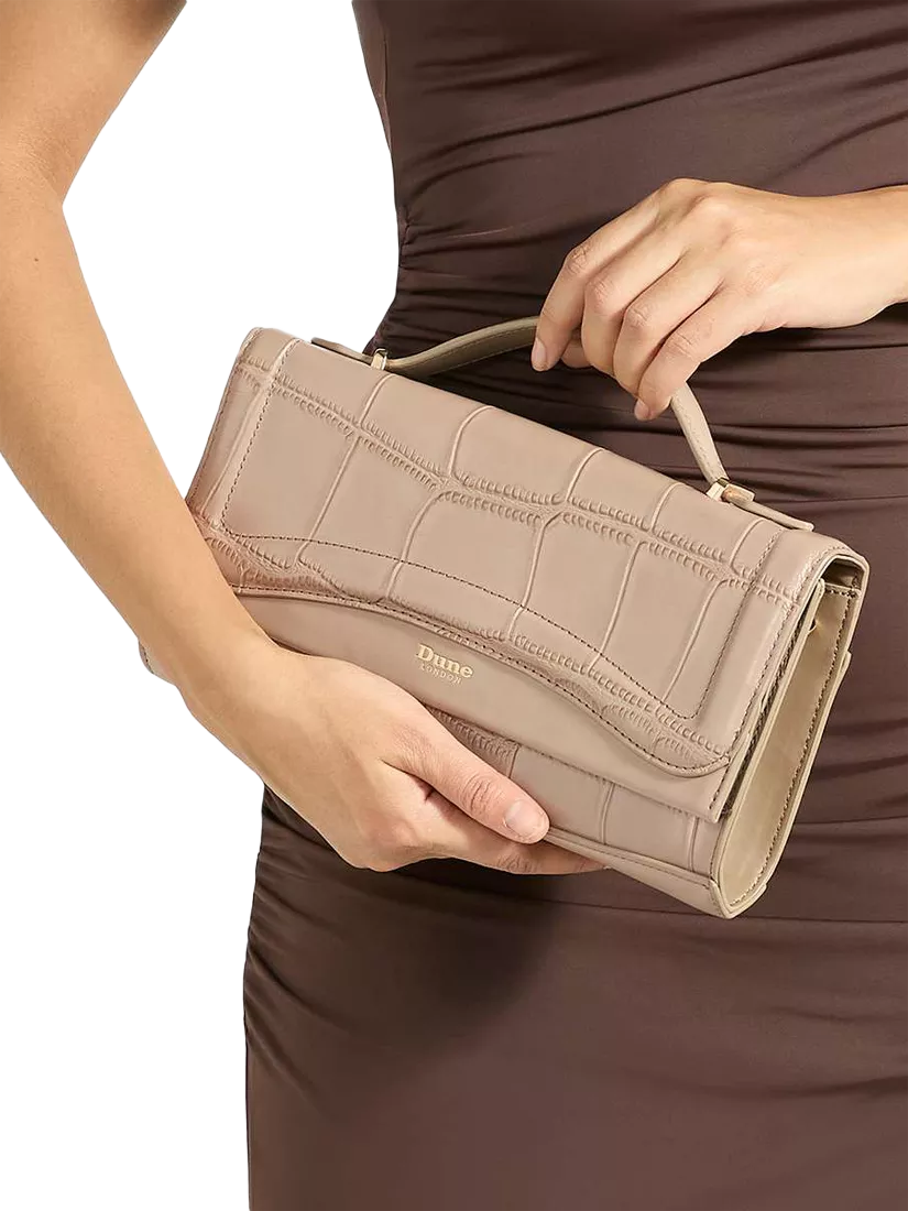 Dune London croc-effect grey grab bag (British brand)
