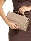 Dune London croc-effect grey grab bag (British brand)