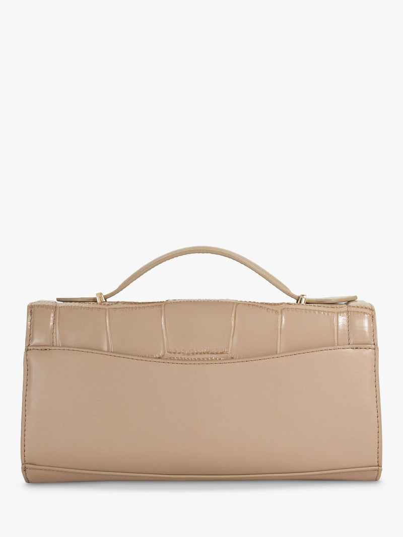 Dune London croc-effect grey grab bag (British brand)