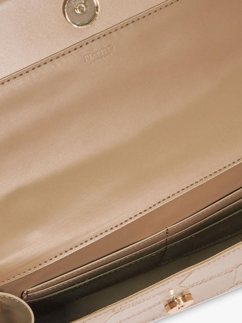 Dune London croc-effect grey grab bag (British brand)