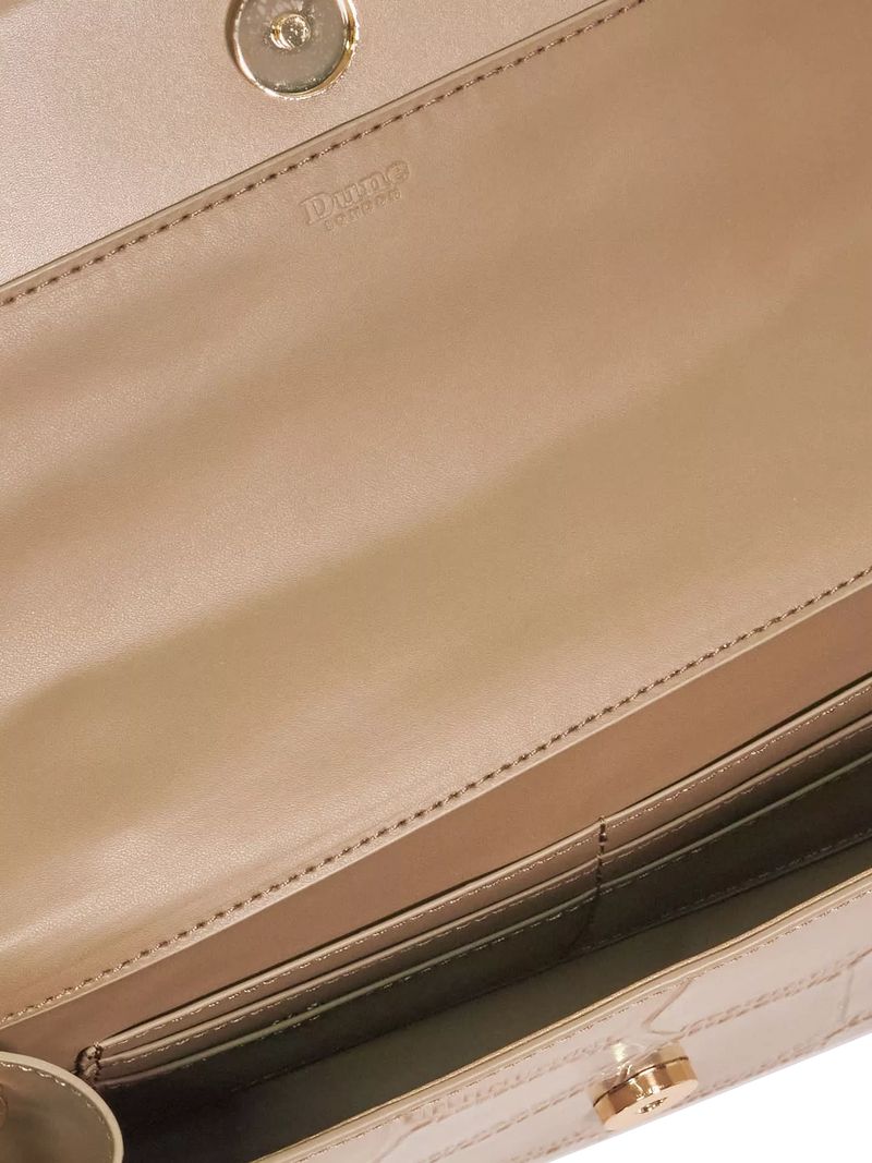 Dune London croc-effect grey grab bag (British brand)