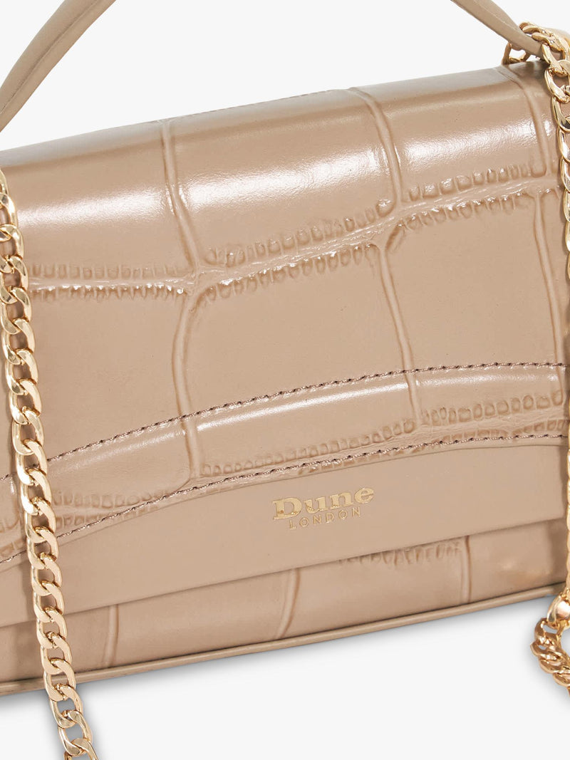 Dune London croc-effect grey grab bag (British brand)