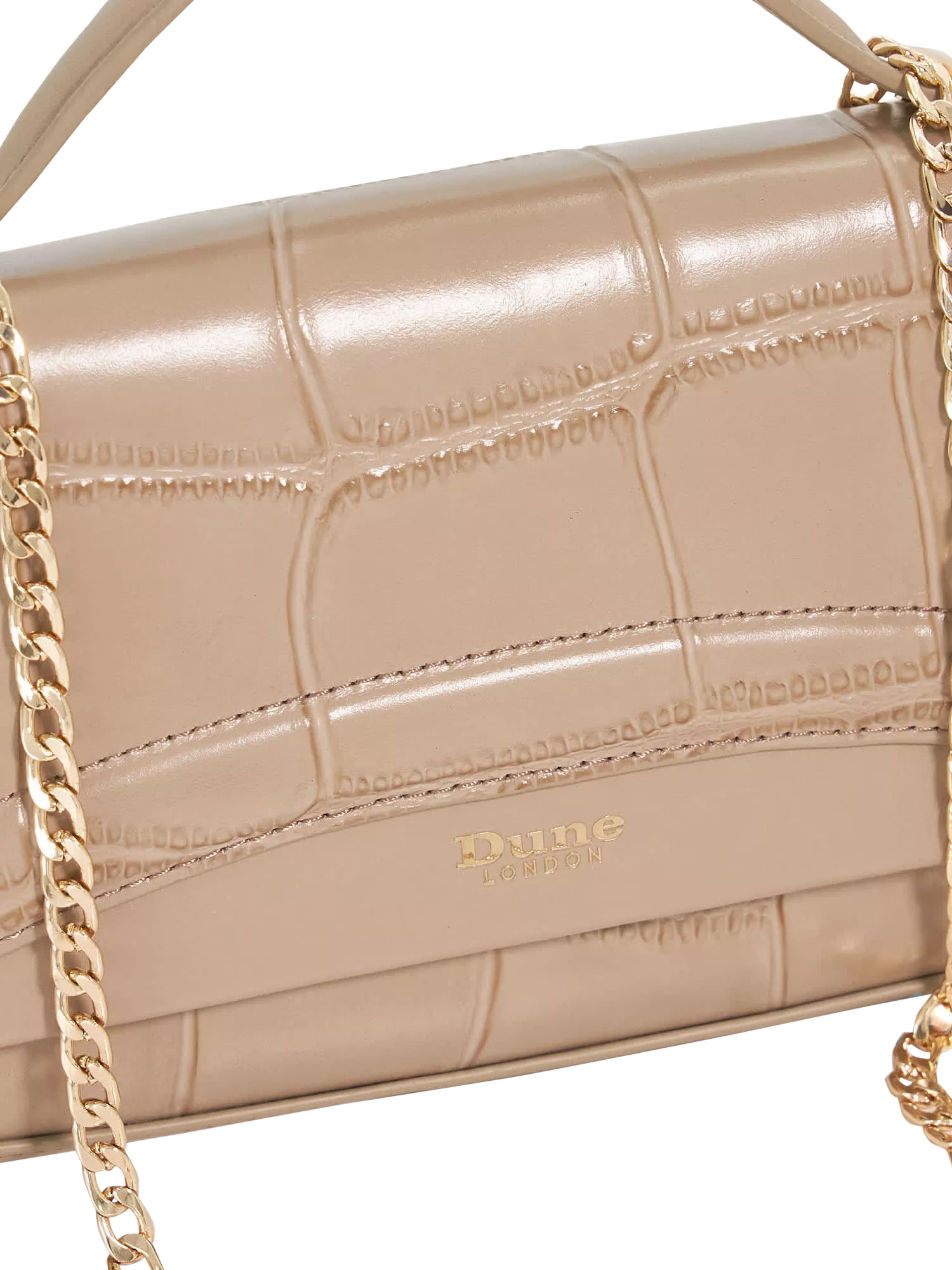 Dune London croc-effect grey grab bag (British brand)
