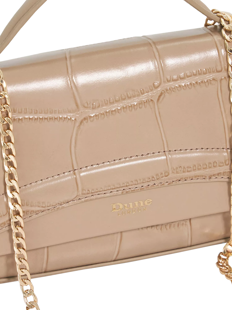 Dune London croc-effect grey grab bag (British brand)