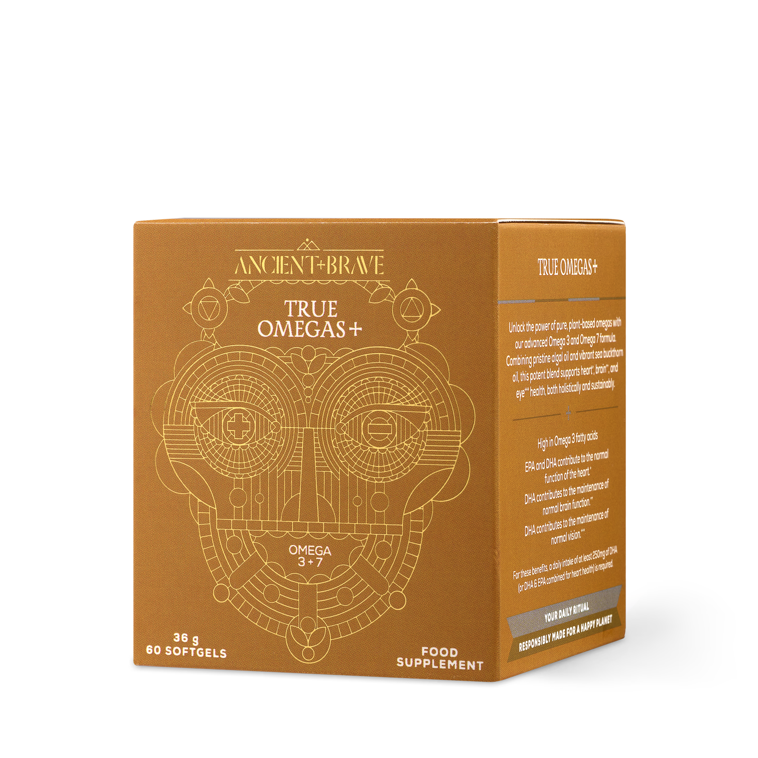Ancient+Brave True Omegas+ omega supplement 60 softgels, UK version