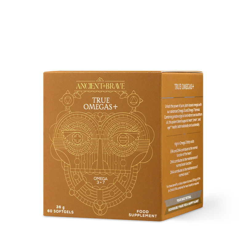 Ancient+Brave True Omegas+ omega supplement 60 softgels, UK version