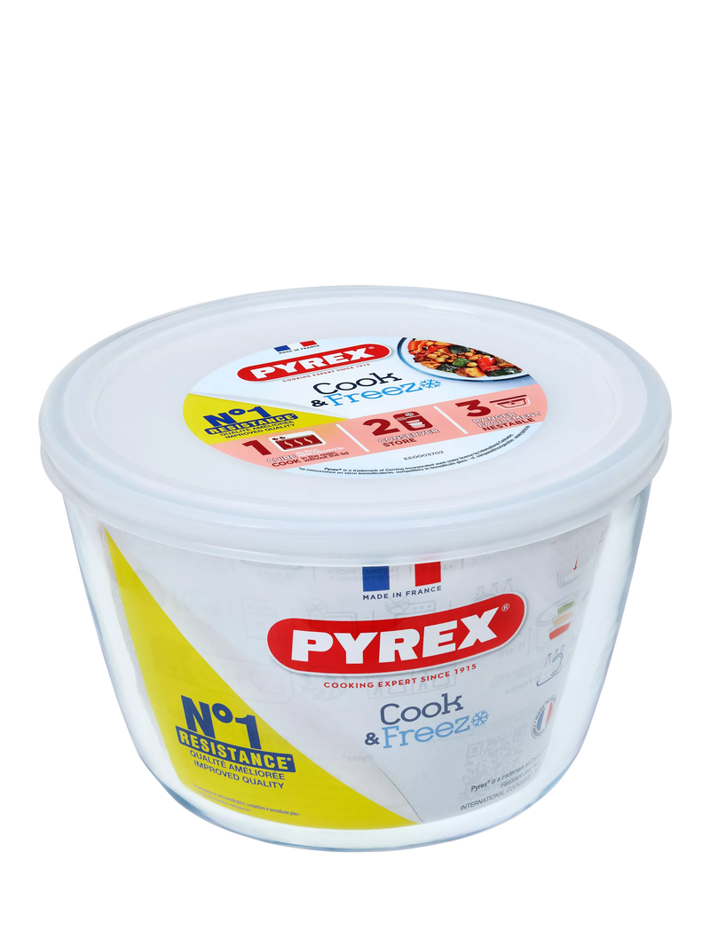 Pyrex glass storage bowl Cook & Freeze 1.1L, imported from the UK