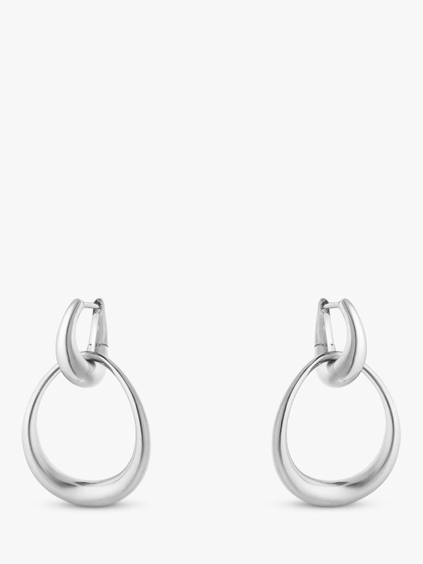 Georg Jensen sterling silver detachable hoop earrings H32mm W20mm - British product