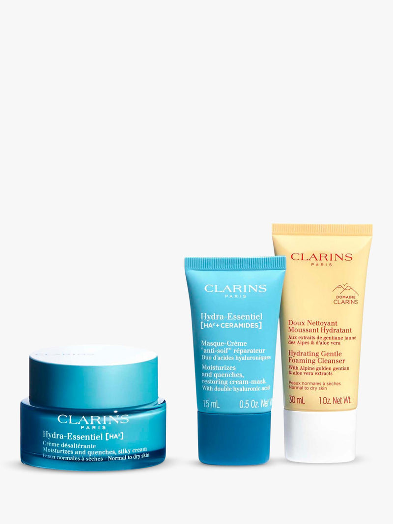 Clarins Hydra-Essentiel skincare gift set, imported from the UK