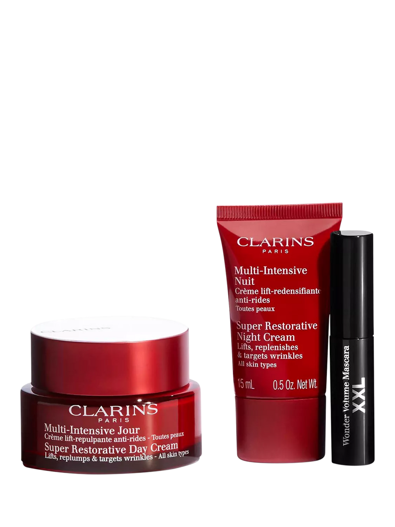 Clarins Super Restorative skincare gift set, imported from the UK