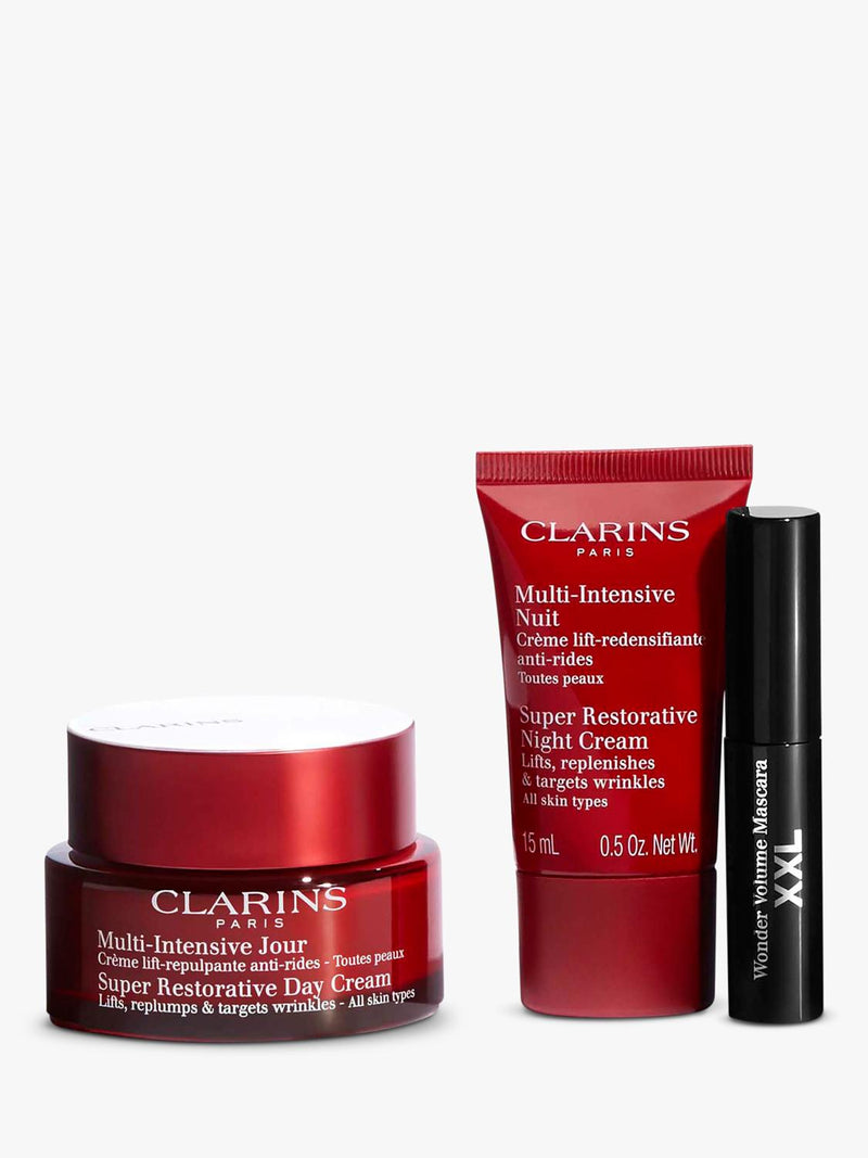 Clarins Super Restorative skincare gift set, imported from the UK