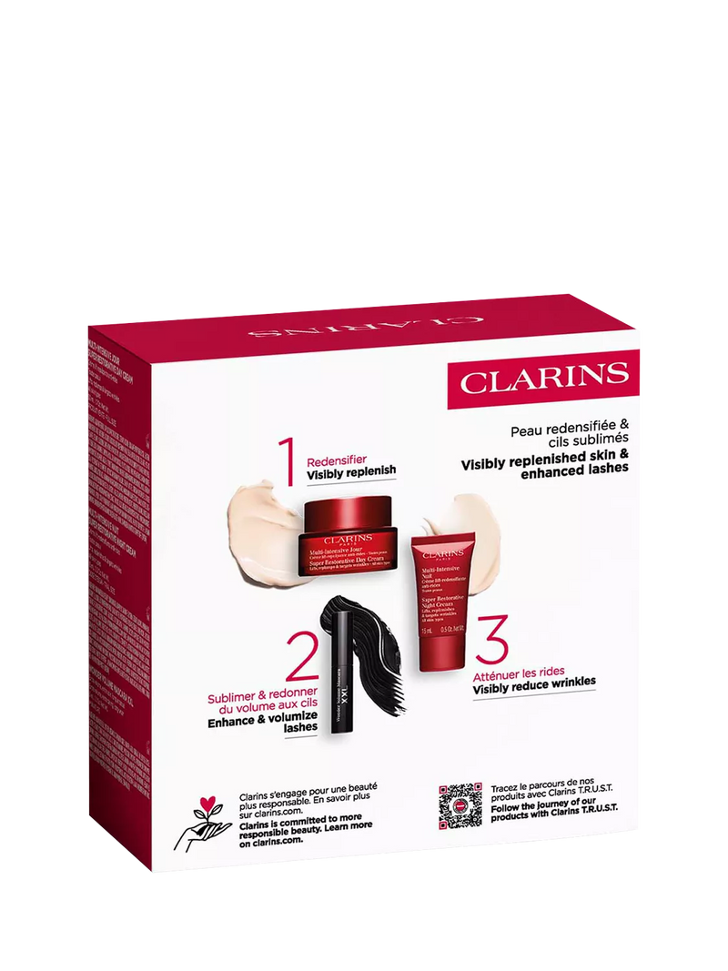 Clarins Super Restorative skincare gift set, imported from the UK
