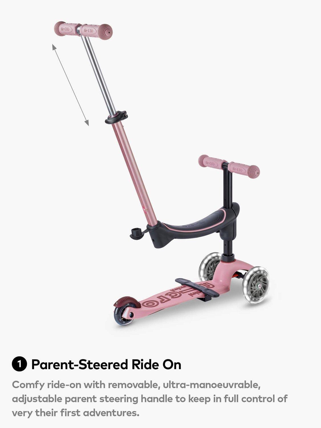 Micro Scooters 4-in-1 toddler scooter with LED wheels - British product