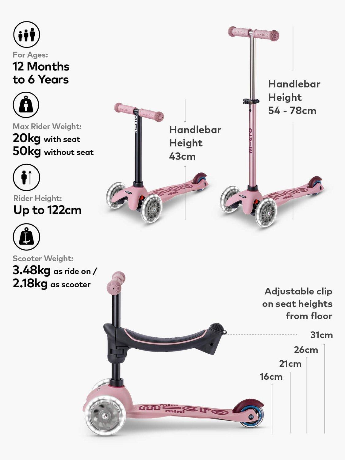 Micro Scooters 4-in-1 toddler scooter with LED wheels - British product