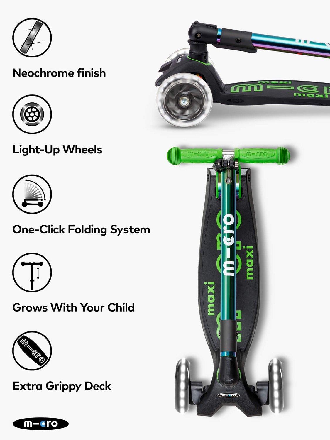 Micro Scooters Maxi Micro foldable LED scooter (British brand)