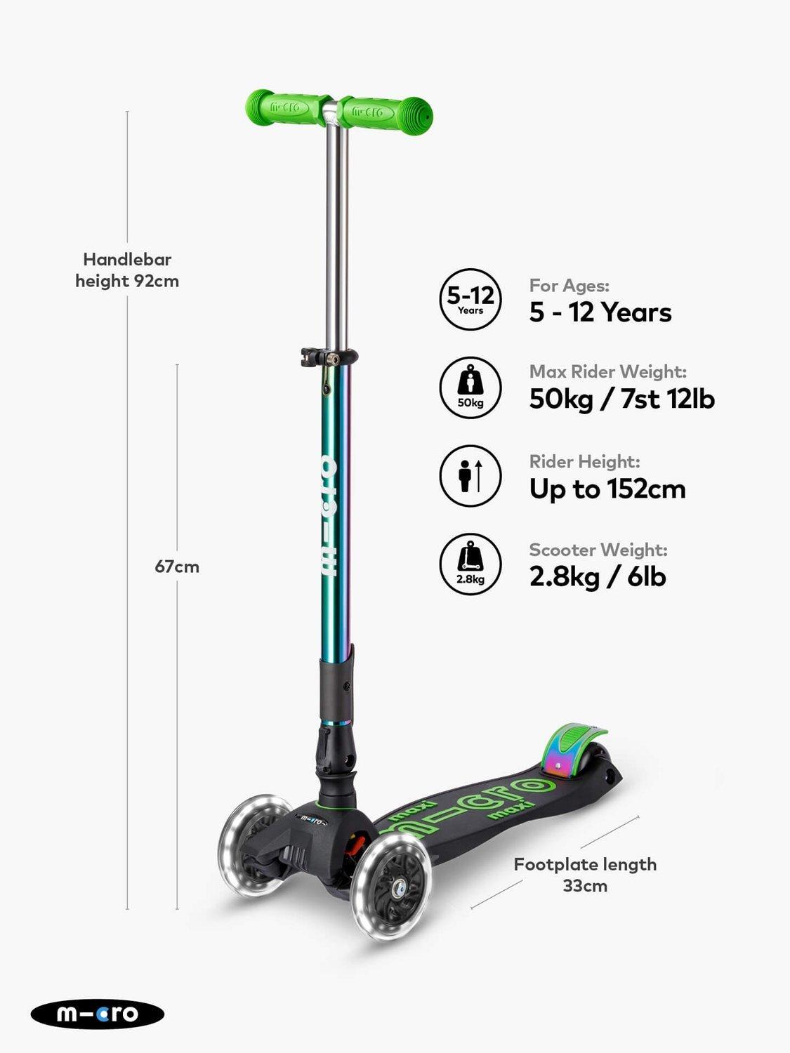 Micro Scooters Maxi Micro foldable LED scooter (British brand)