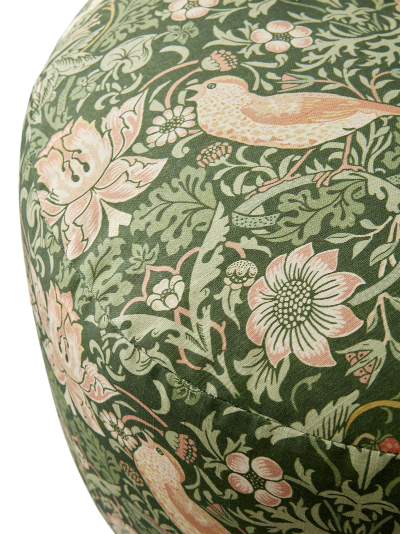 William Morris Strawberry Thief pouffe in Nettle colour - British product