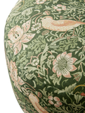 William Morris Strawberry Thief pouffe in Nettle colour - British product