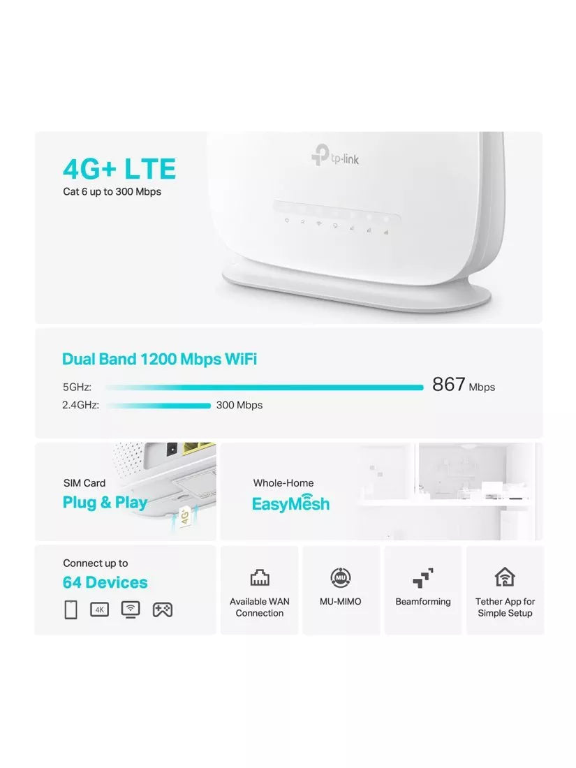 TP-Link Archer MR515 4G+ wireless dual band router - British product