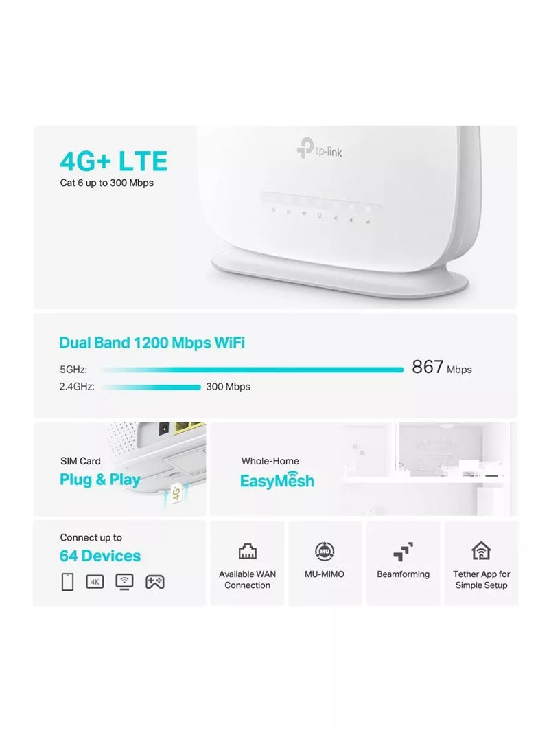 TP-Link Archer MR515 4G+ wireless dual band router - British product