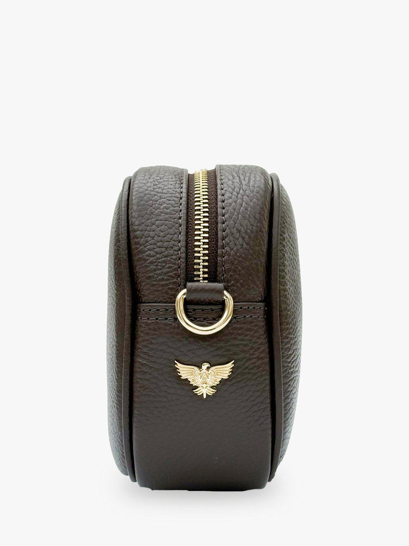 Apatchy London tassel leather crossbody bag with teal strap (British brand)