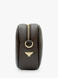 Apatchy London tassel leather crossbody bag with teal strap (British brand)