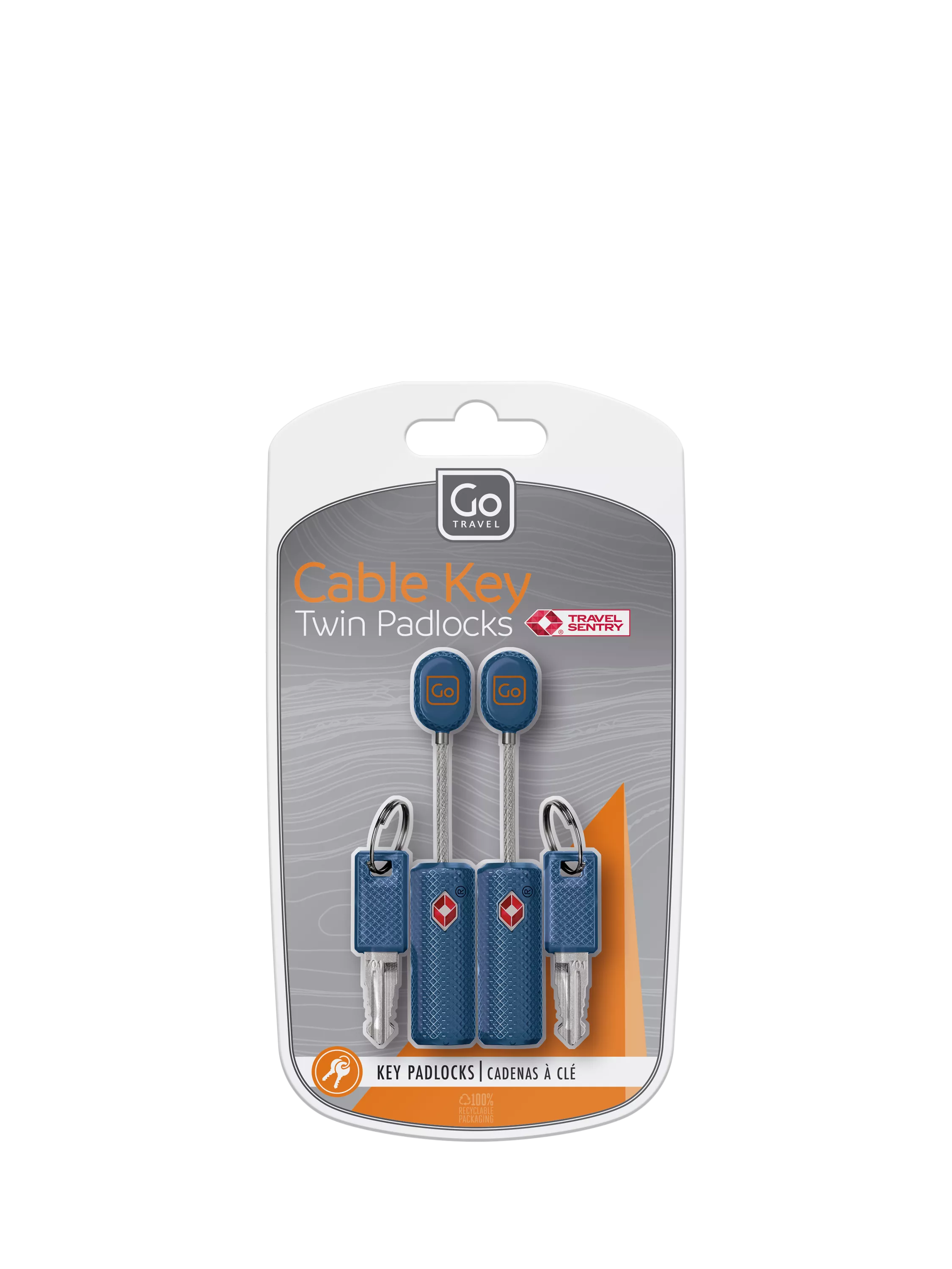 Go Travel TSA cable padlock pack of 2 - British product