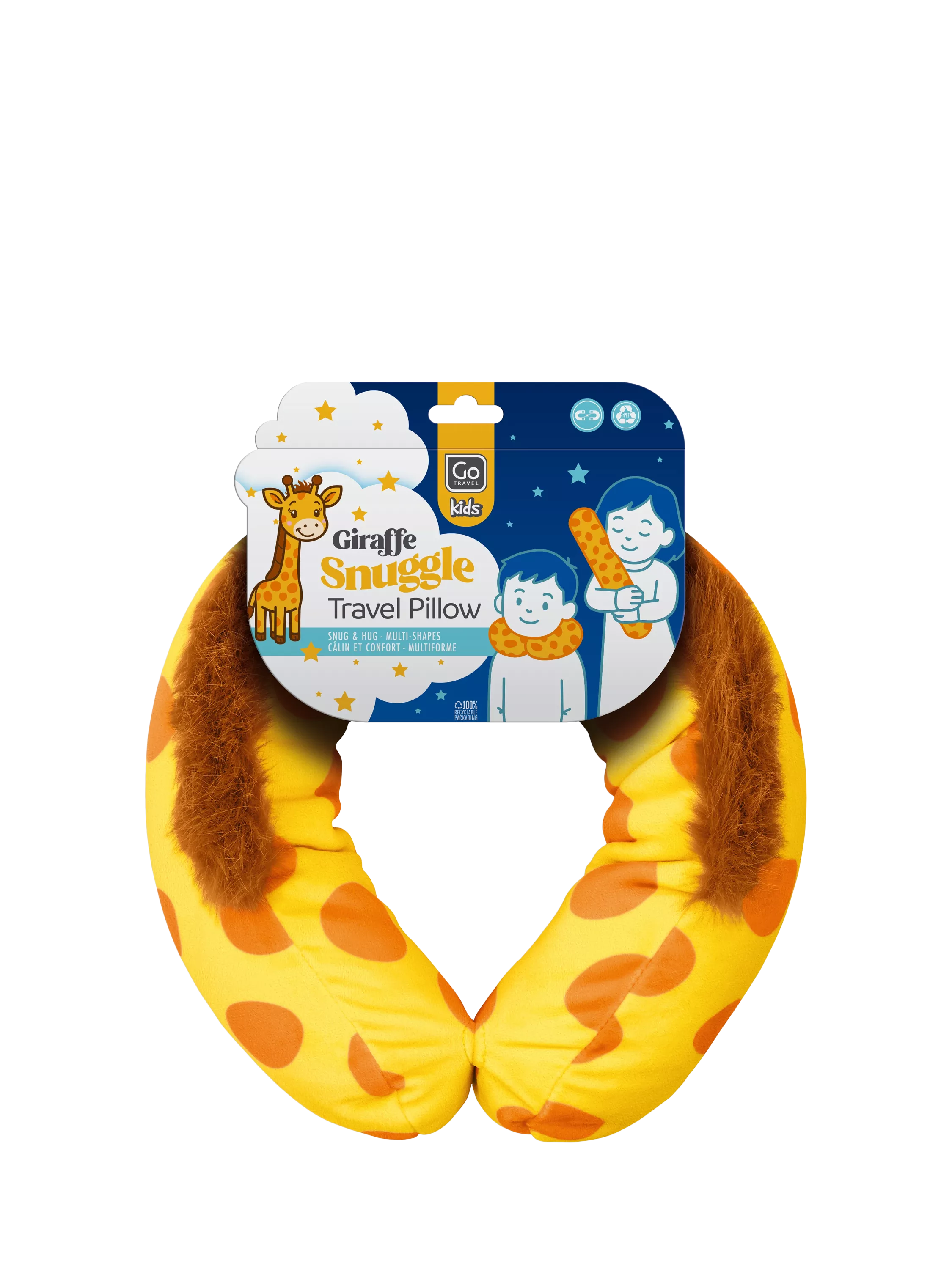 Go Travel kids' giraffe snuggle travel pillow yellow, imported from the UK