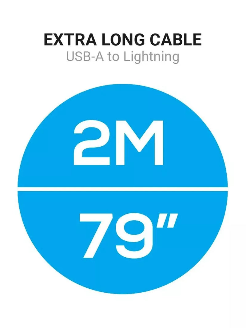 Go Travel 2M Lightning cable, Apple-certified (British brand)