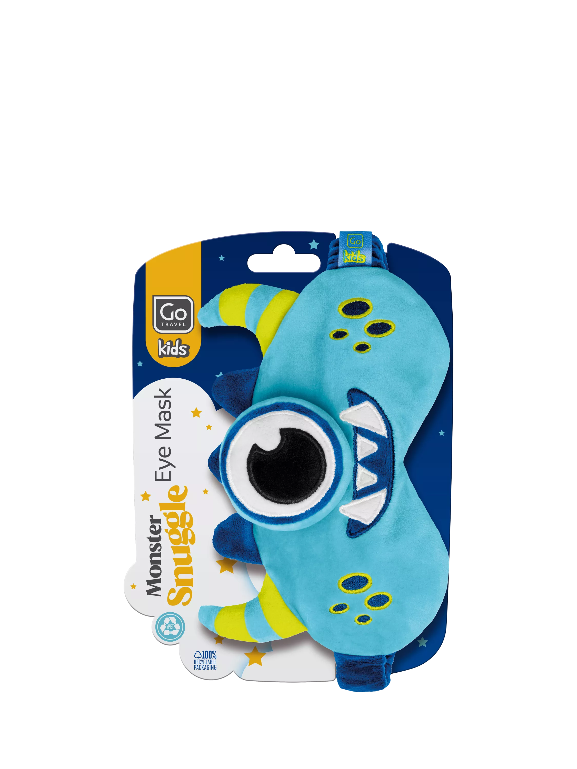 Go Travel Kids Monster Snuggle eye mask blue, imported from the UK