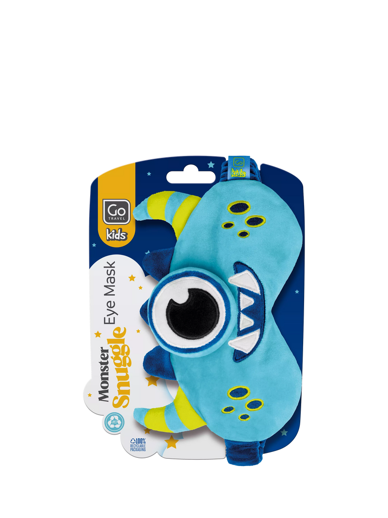 Go Travel Kids Monster Snuggle eye mask blue, imported from the UK