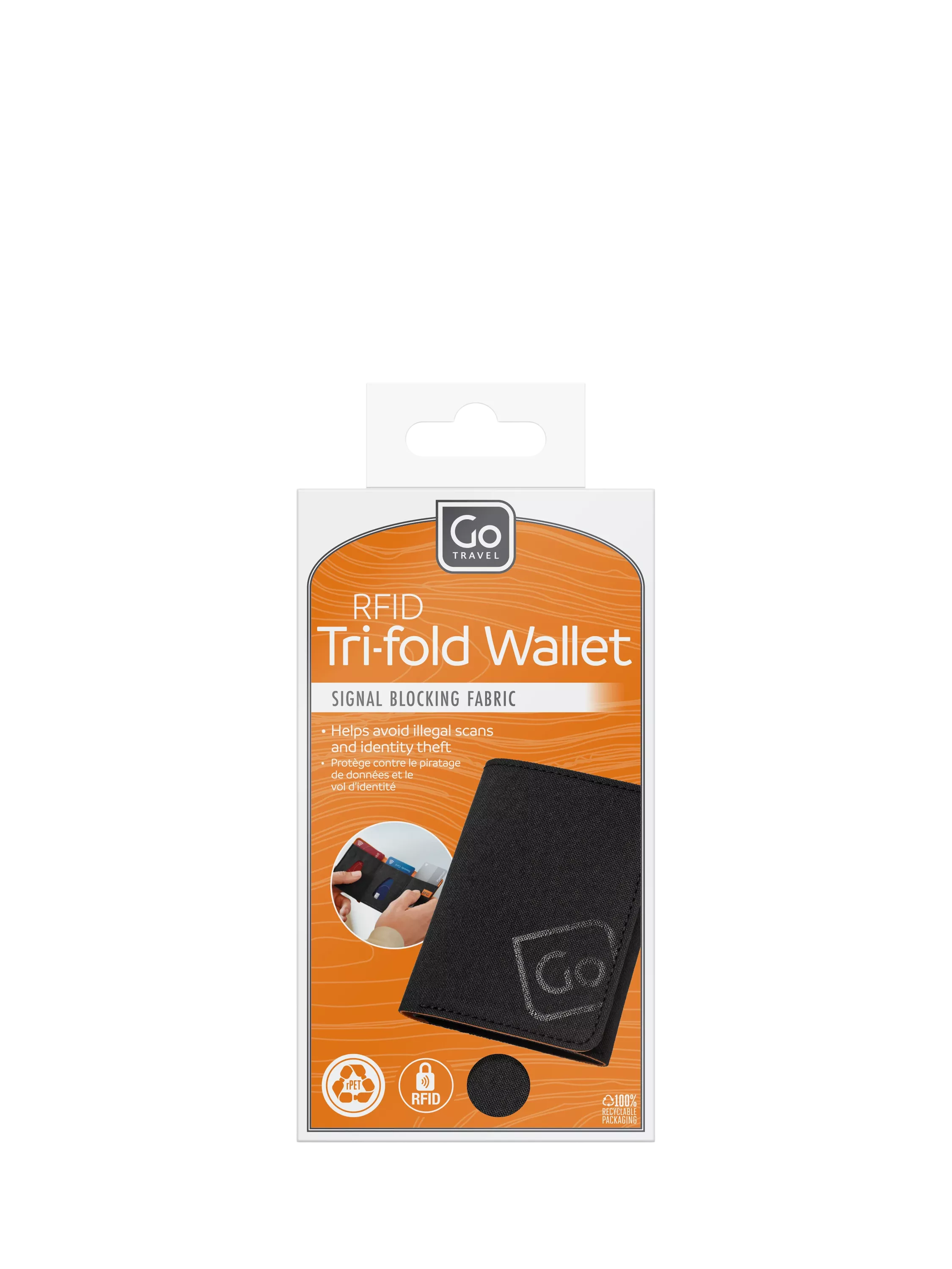 Go Travel tri-fold wallet black (British brand)