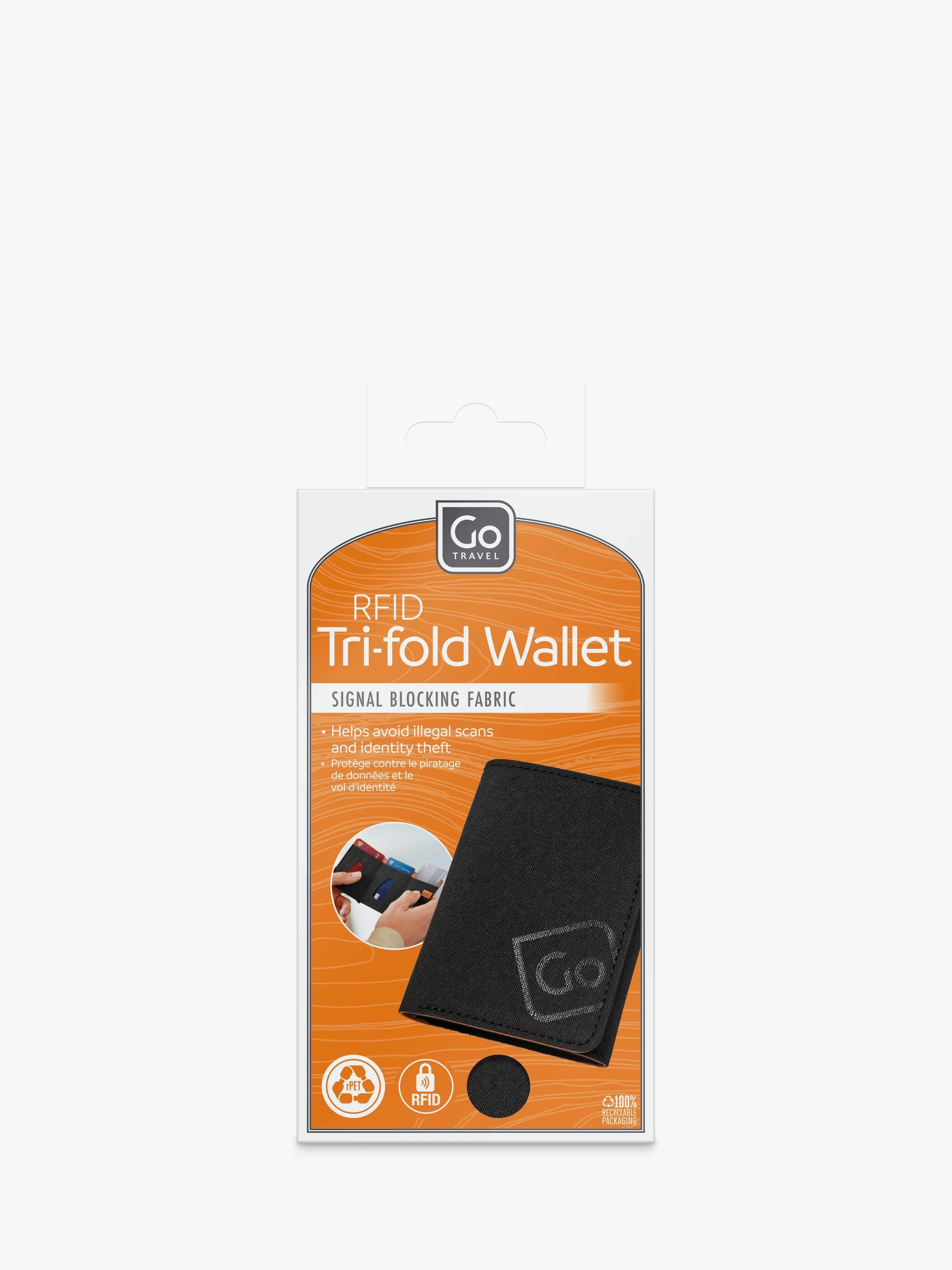Go Travel tri-fold wallet black (British brand)