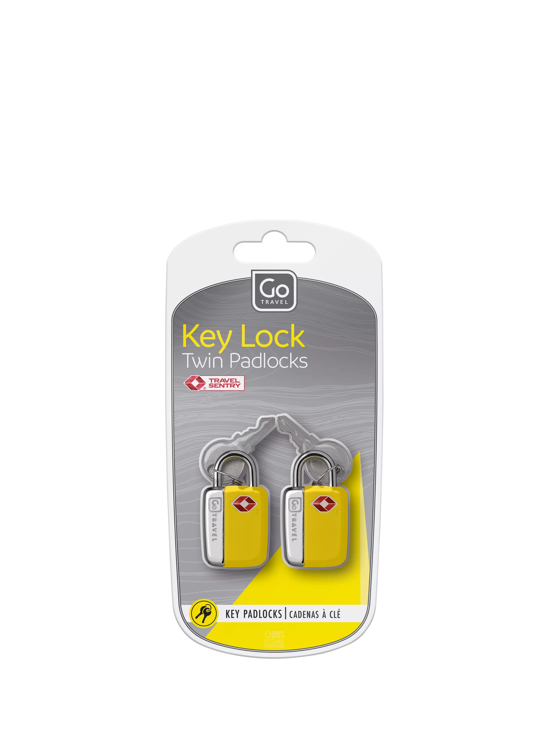 Go Travel padlock pack of 2 yellow - British product