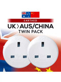 Go Travel AUS/CHINA travel adapter pack of 2, imported from the UK