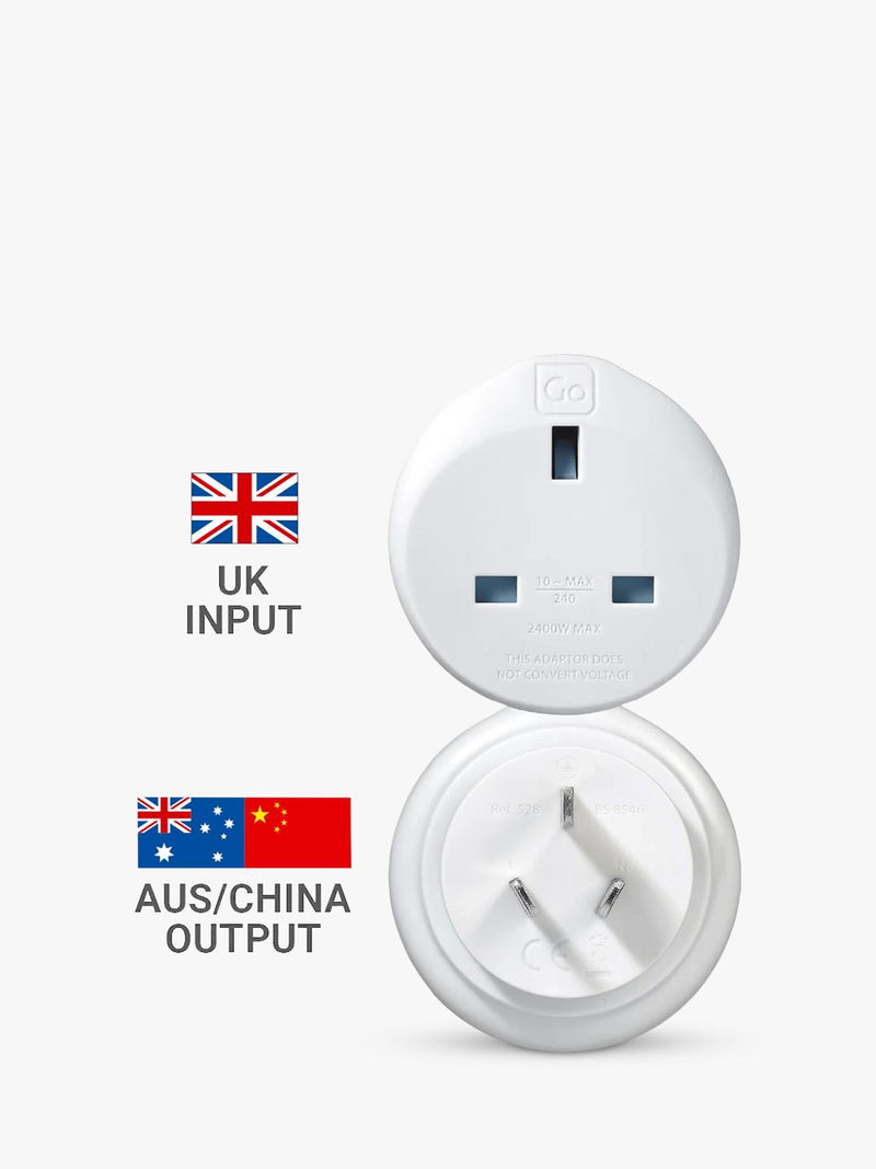 Go Travel AUS/CHINA travel adapter pack of 2, imported from the UK