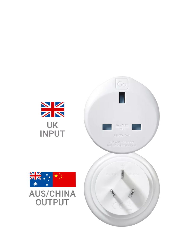 Go Travel AUS/CHINA travel adapter pack of 2, imported from the UK